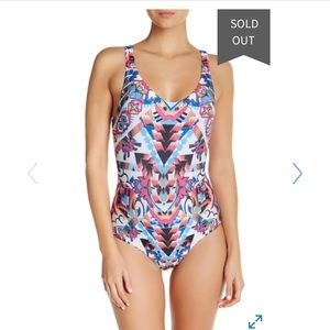 BECCA Multicolor Geometric One Piece Swimsuit